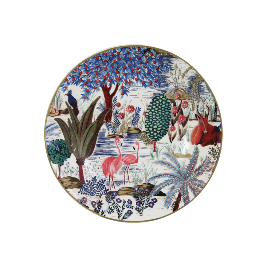 Assiette creuse 22 cm , Jardin du Palais, Gien
