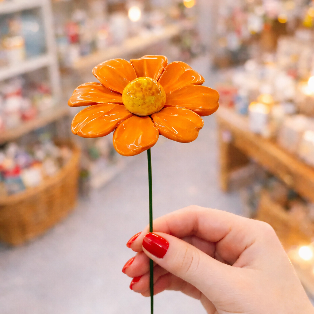 Marguerite Céramique 6–7 cm – Capodimonte: Rosso