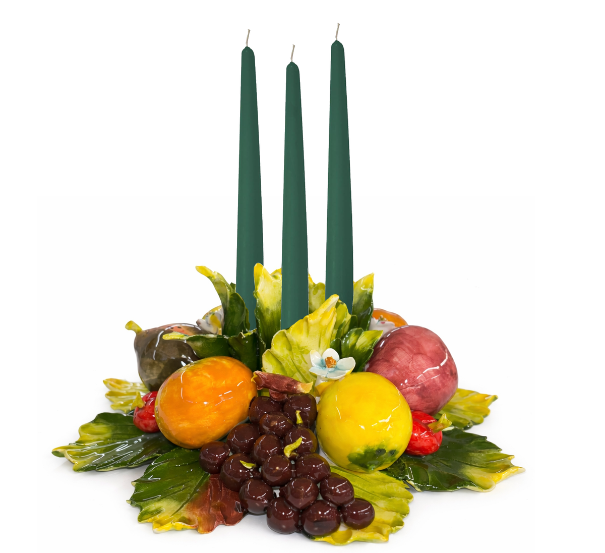 Bougeoir TRIS Céramique italienne aux fruits assortis 25 cm