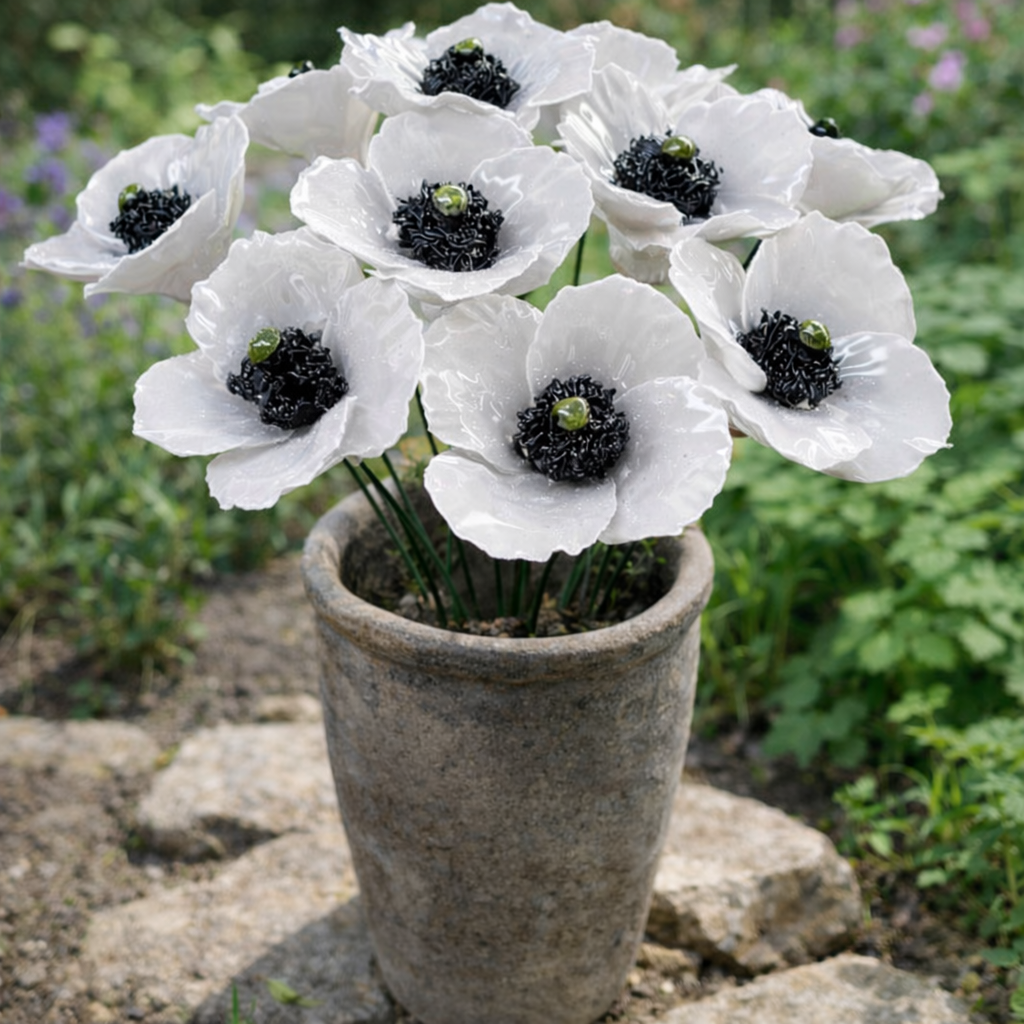Coquelicot Céramique 6-7 cm – Capodimonte: Arancione e Rosso