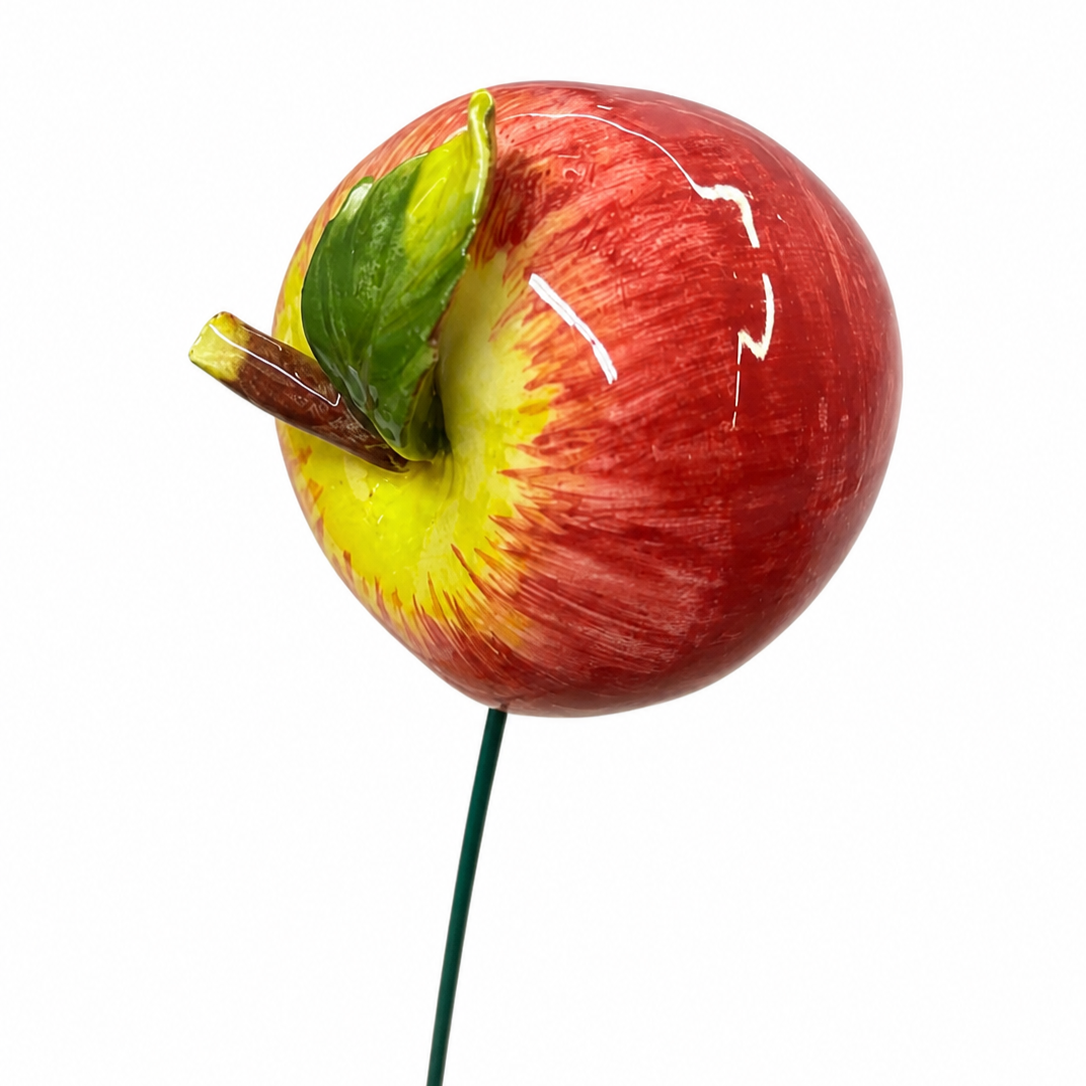 Pomme Céramique italienne, tige 6-7 cm – Décor fait main