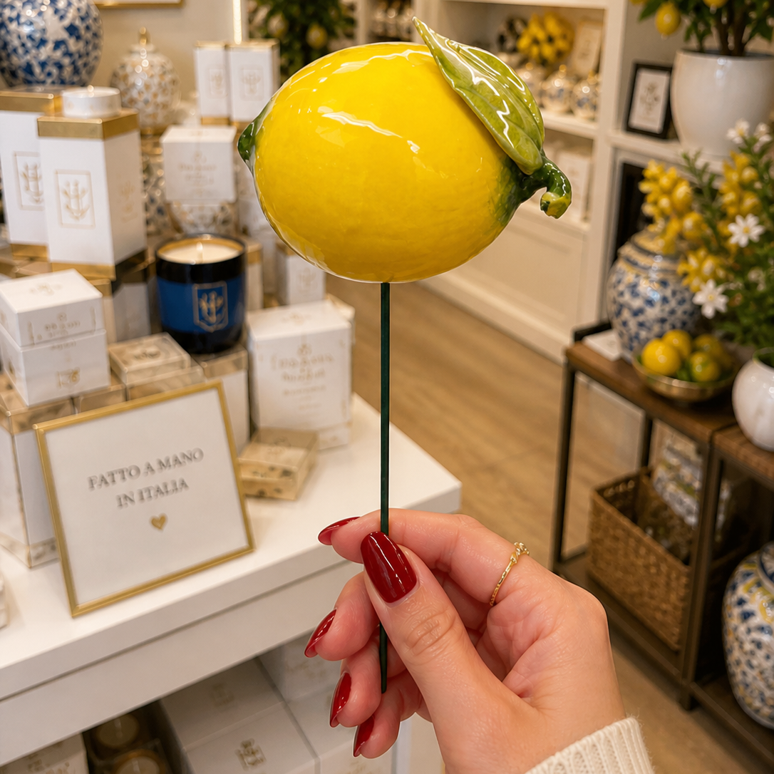 Citron Céramique italienne 6-7 cm – Décor fait main