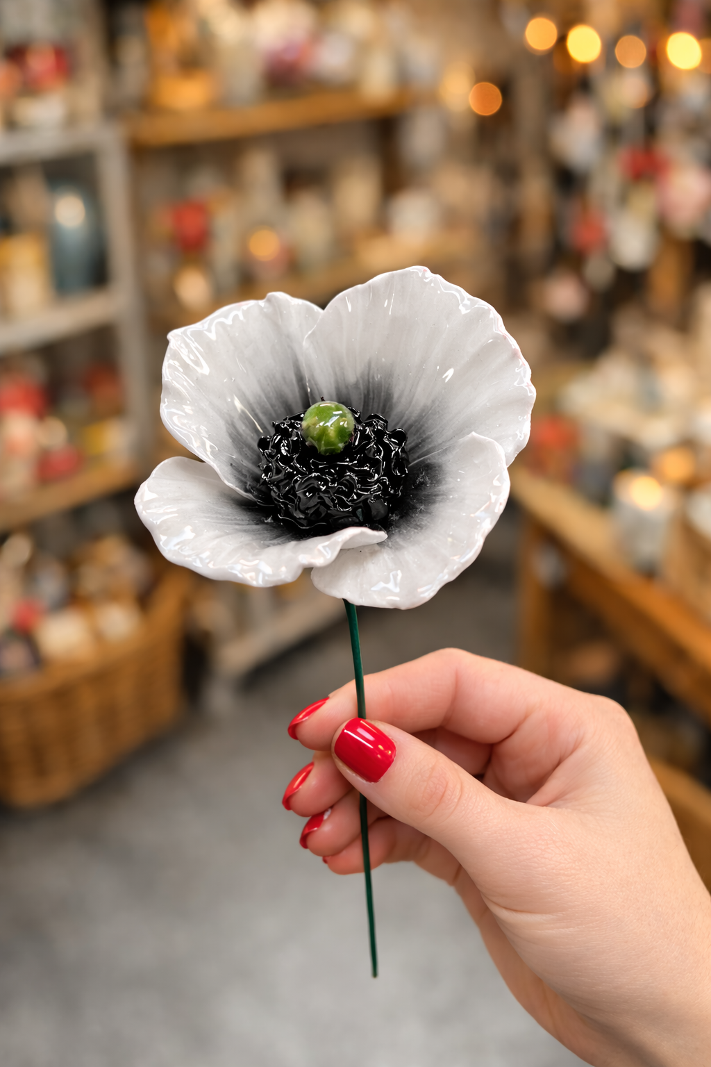 Coquelicot Céramique 6-7 cm – Capodimonte: Arancione e Rosso