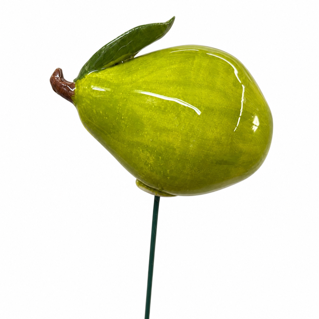 Poire Céramique italienne avec tige 6-7 cm – Décor fait main