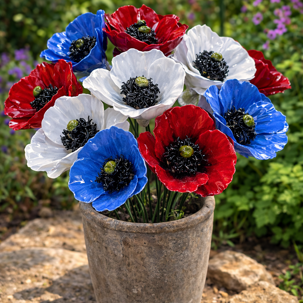 Coquelicot Céramique 6-7 cm – Capodimonte: Arancione e Rosso