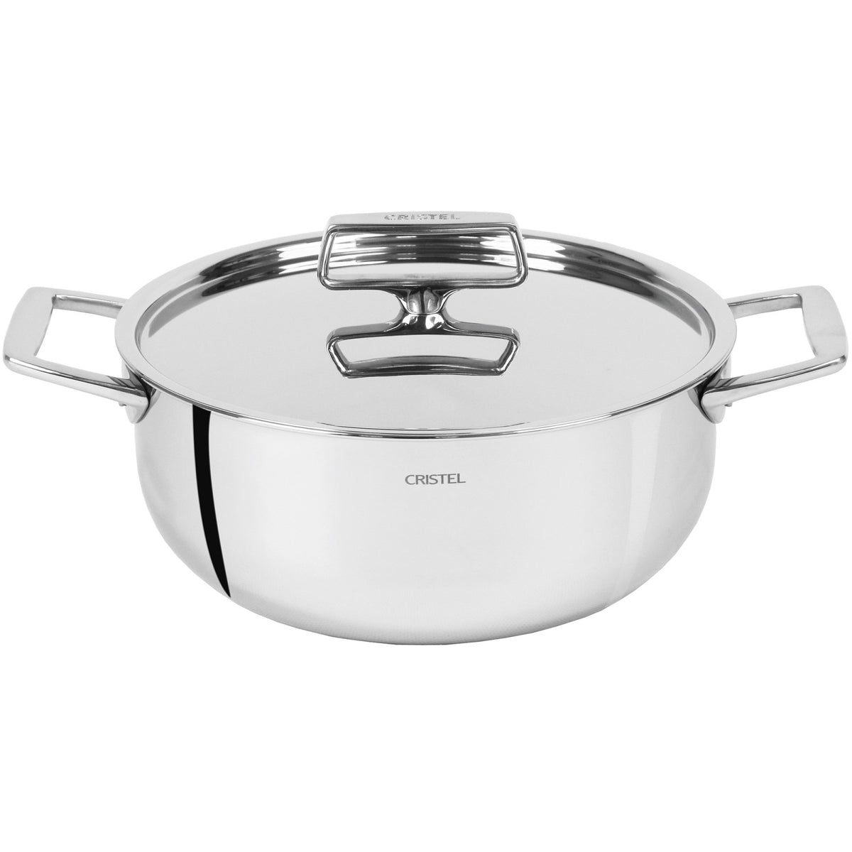 20cm stainless steel casserole dish with lid, Castel'Pro, Cristel 