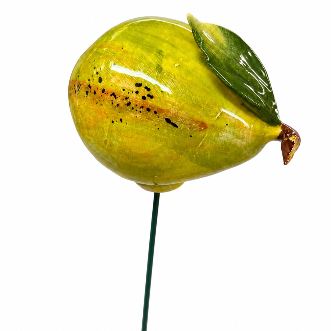 Poire Céramique italienne avec tige 6-7 cm – Décor fait main