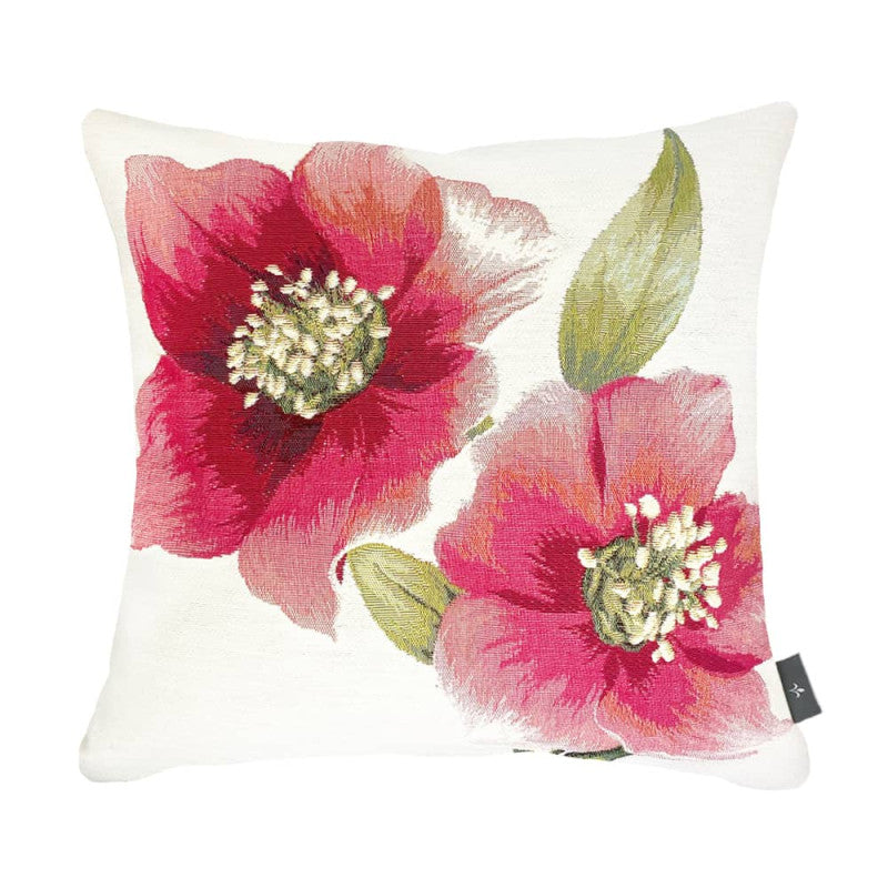 Cushion cover 50x50cm, Two Hellebores White Background, ART DE LYS
