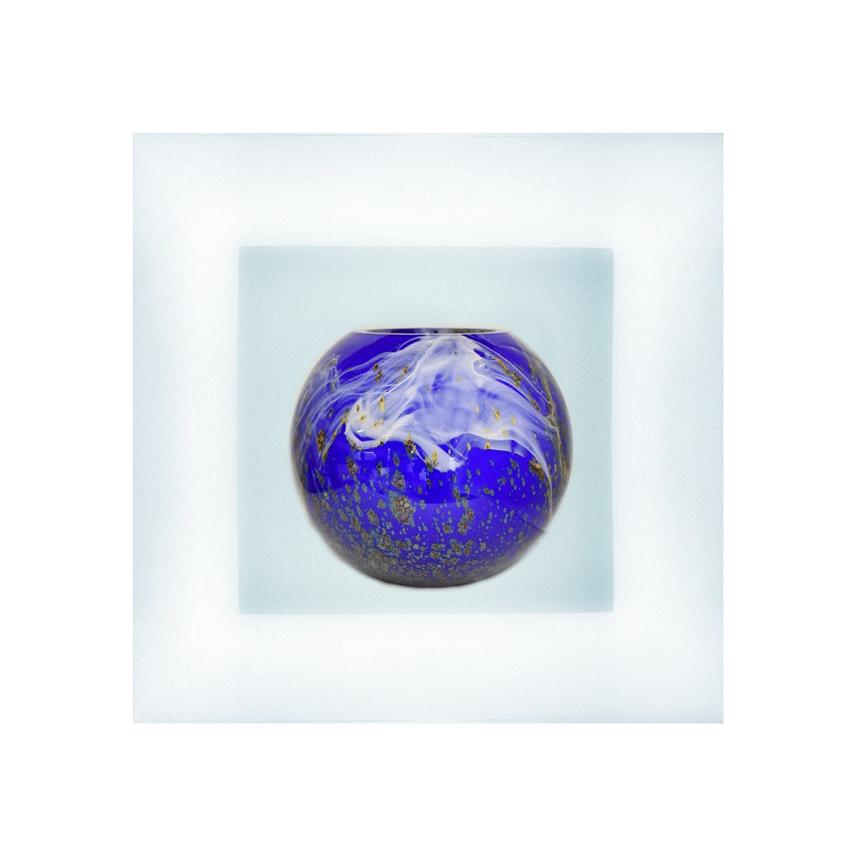 Saturn lamp, Millenium cobalt blue, Val Saint Lambert