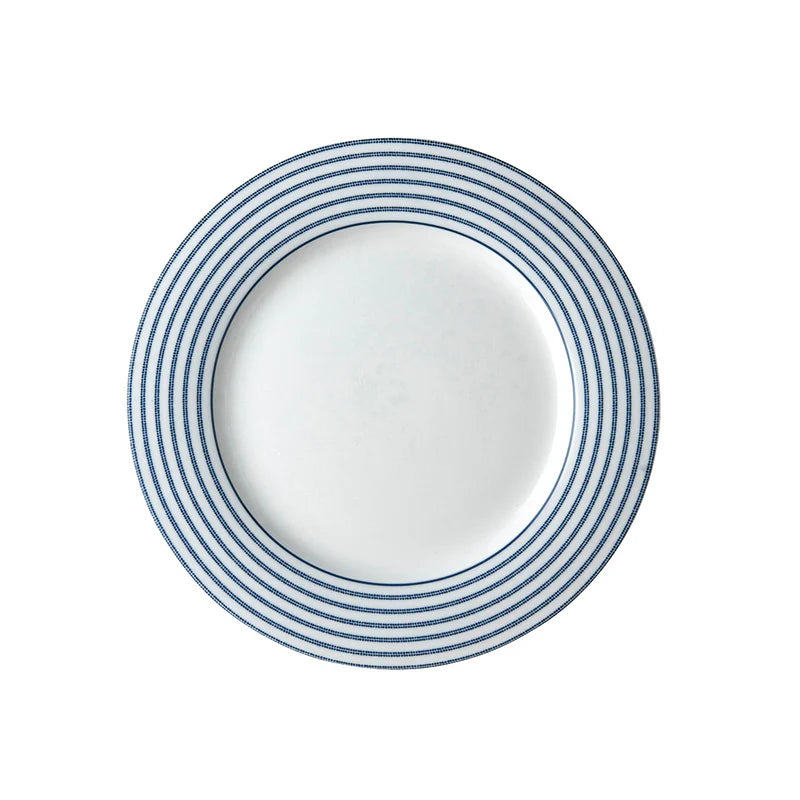 Assiette Plate 23 cm Blue Candy Stripe, Laura Ashley