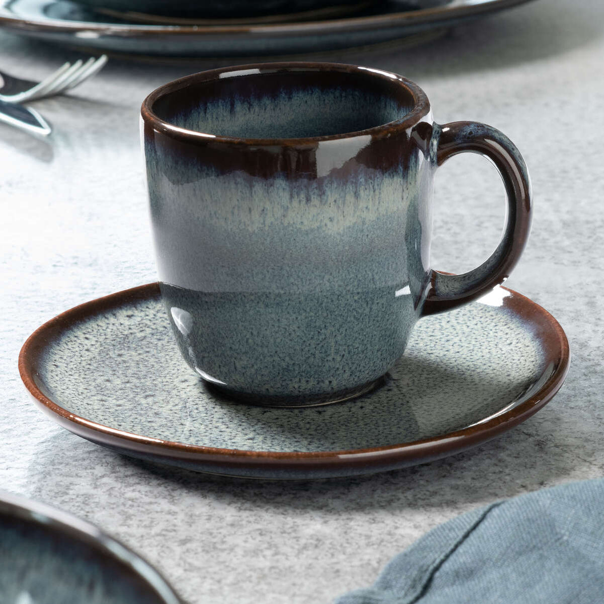 Paire Tasse Café Lave Gris, Villeroy & Boch
