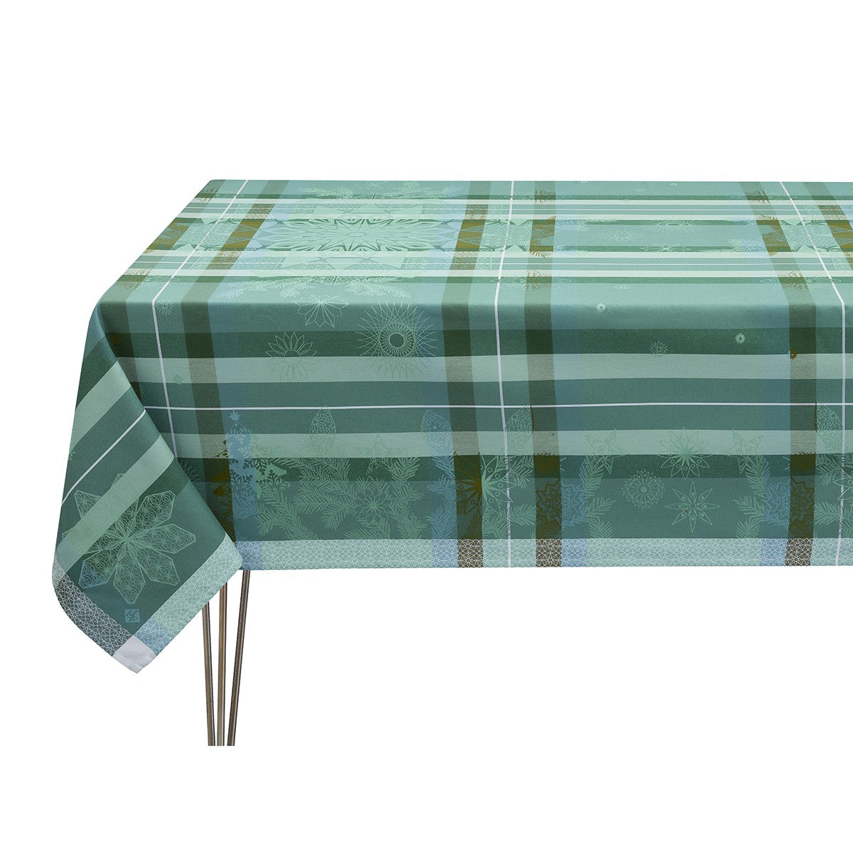 Ensemble Nappe 175x250cm et  6 Serviettes Hiver En Ecosse Land, Le Jacquard Français