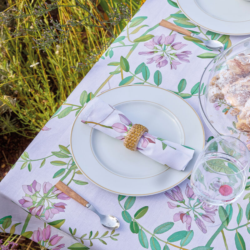 Chemin de Table 50x150cm, Pois de Senteur Floral, LE JACQUARD FRANCAIS
