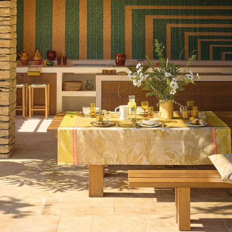 Nappe 175x250cm, Sinharaja Fauve, Le Jacquard Français