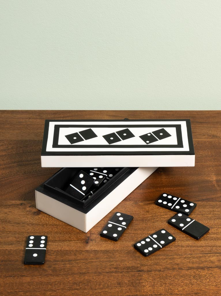 Boite de Jeux de Dominos noirs et blanc, Chéhoma