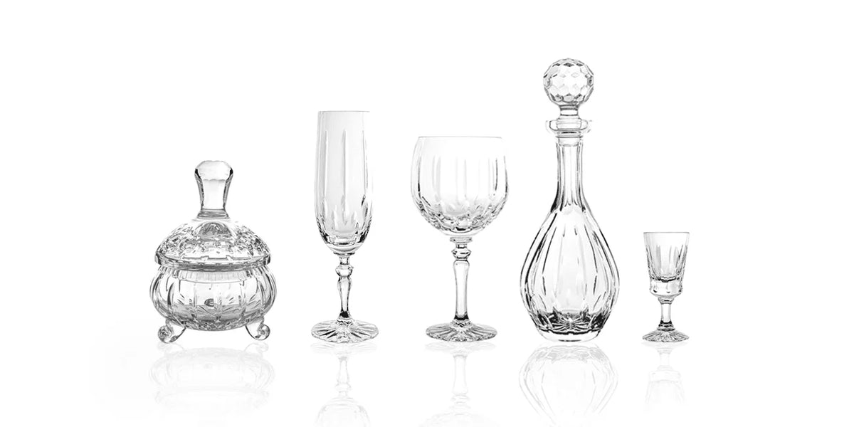 Lot Soldé 36 pièces, Cristal taillé, Lezka, Pekalla