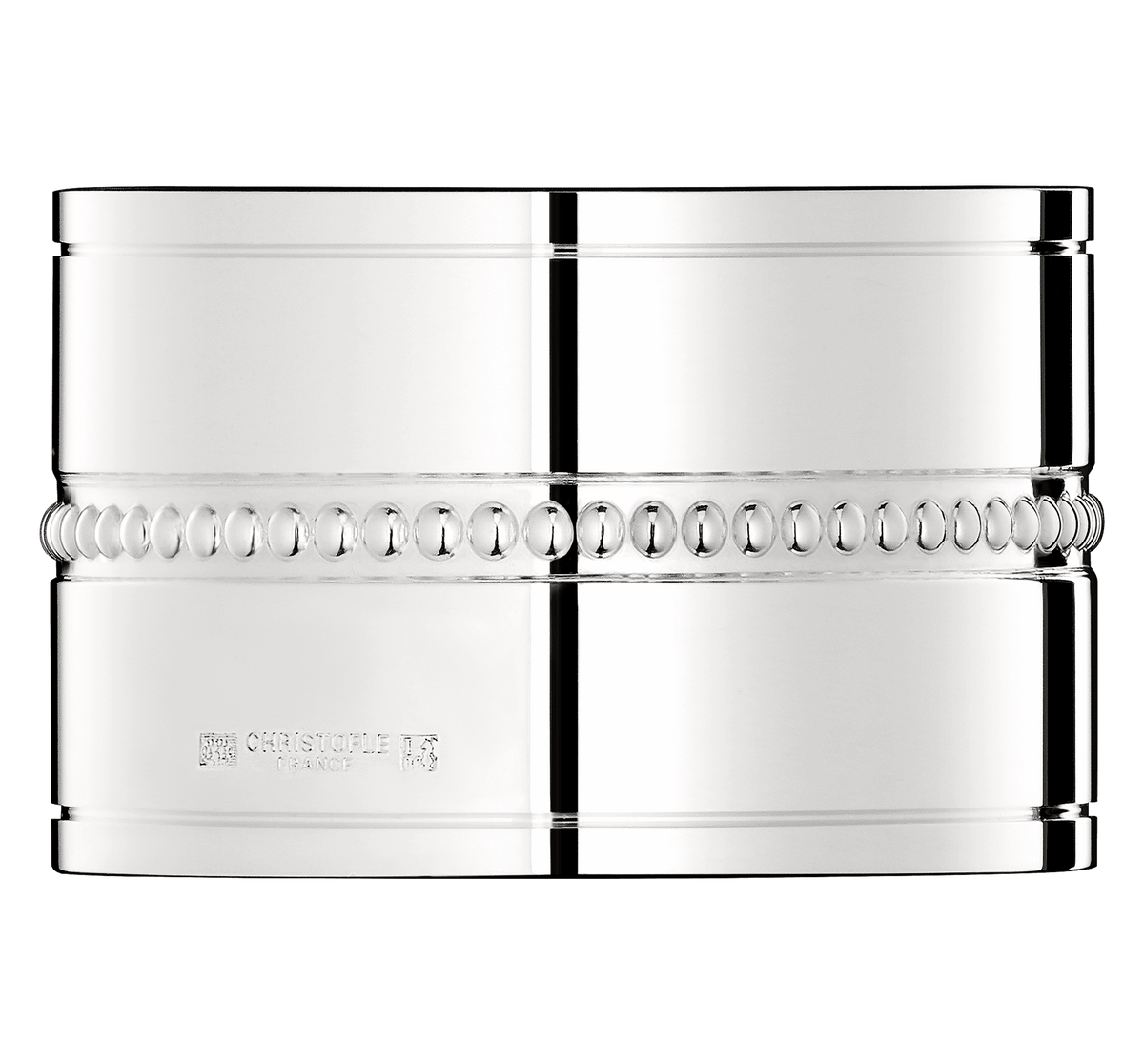 Rond de serviette, Perles métal argenté, Christofle