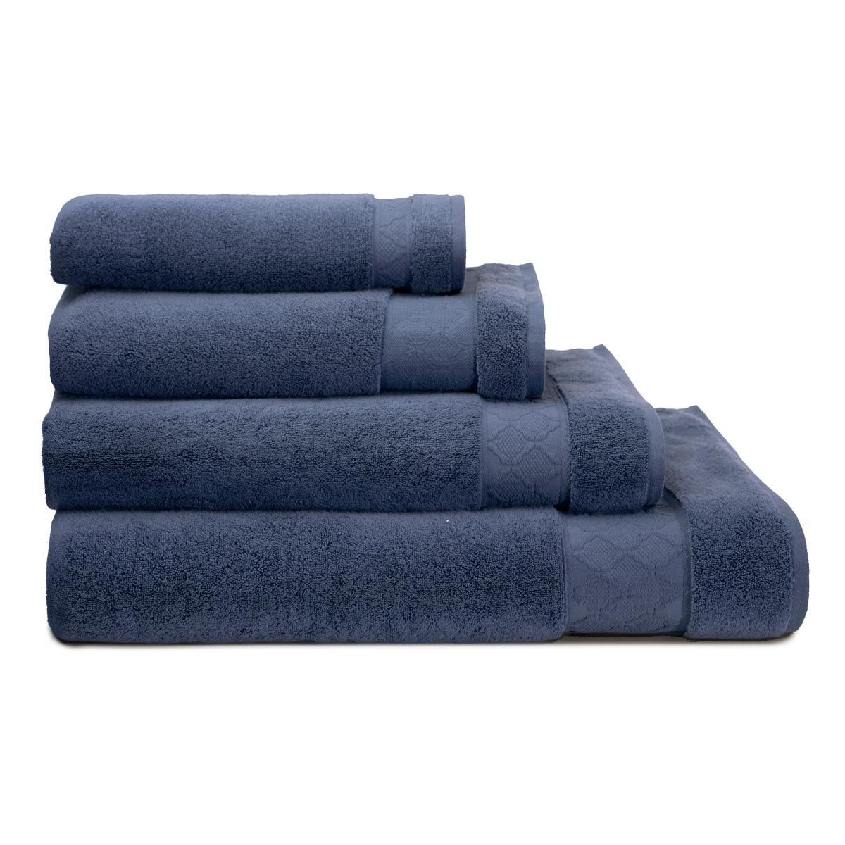 Bath towel 30x50cm, Caresse Bleu Orient, Le Jacquard Français