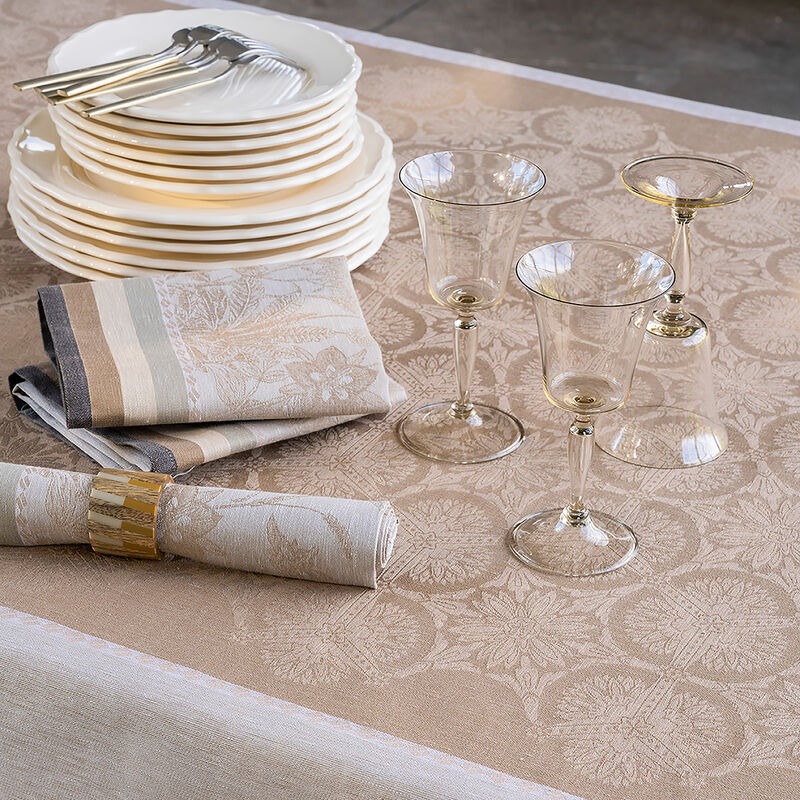 Nappe 175x250cm, Instant Bucolique Chaton Lin, LE JACQUARD FRANCAIS