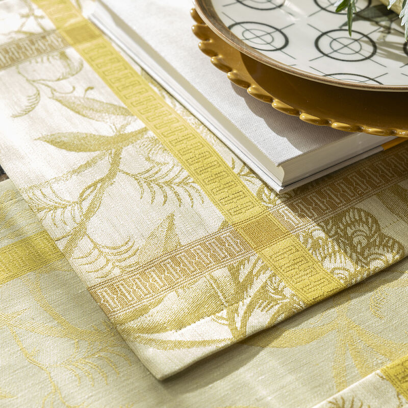 Nappe 175x250cm, A L'Orangerie Mimosa, LE JACQUARD FRANCAIS