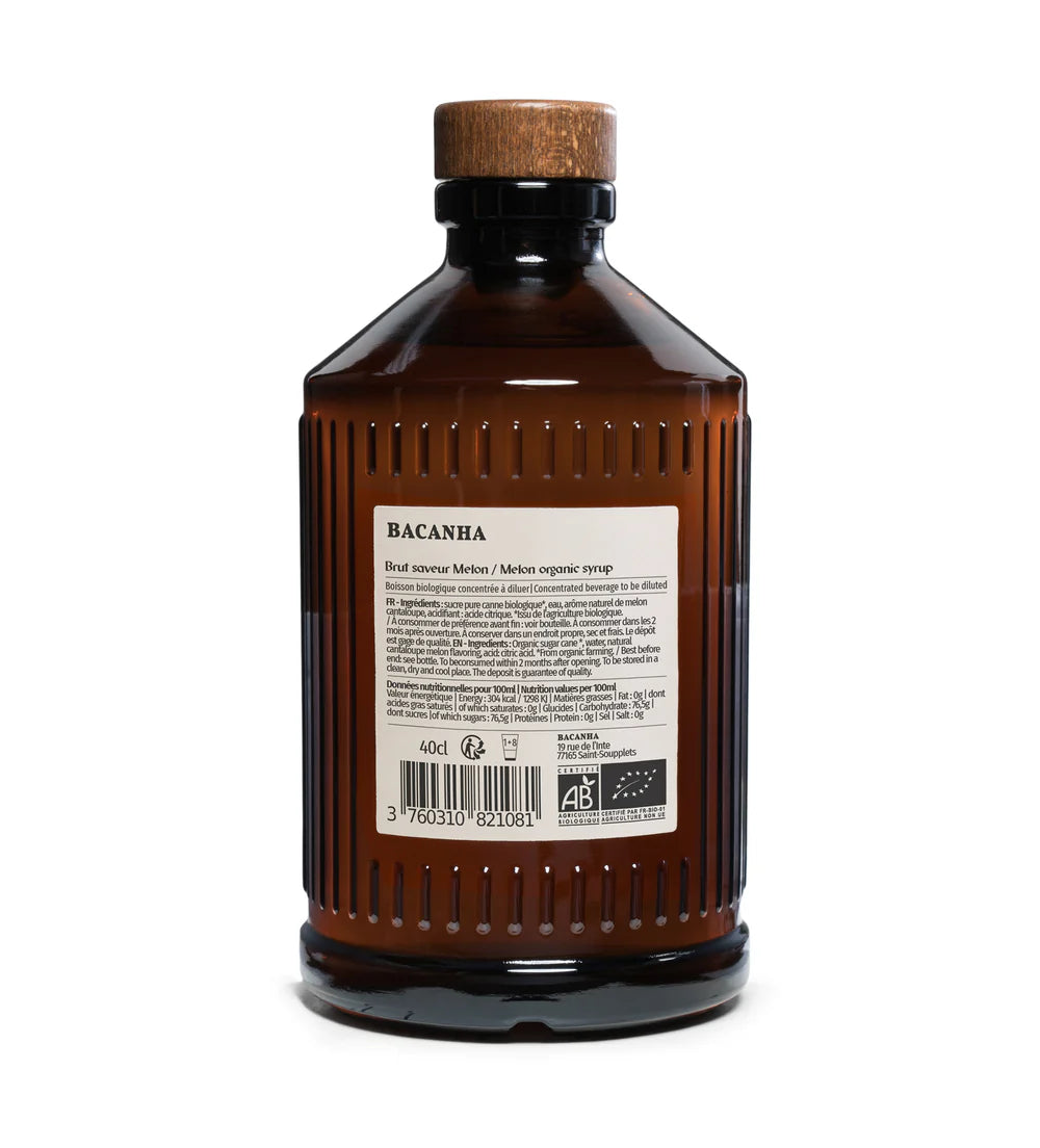 Sirop Brut de Melon Bio 400 ml, Bacanha