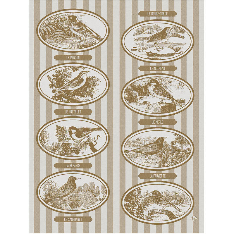 Torchon de Cuisine 80x60cm, Mélodie Mousse, Le Jacquard Français