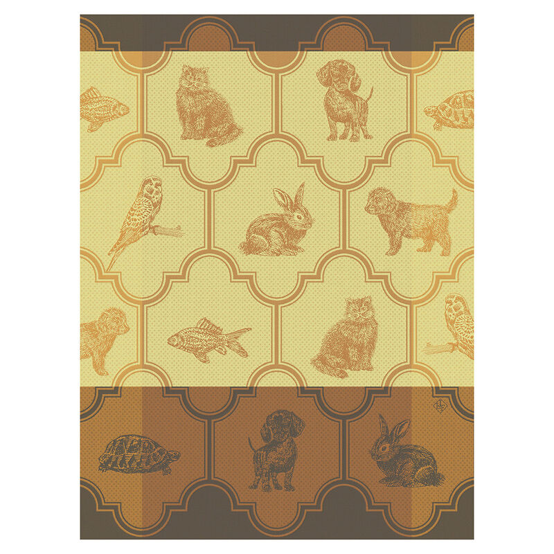 Torchon 80x60cm, Nos Acolytes Golden, Le Jacquard Français