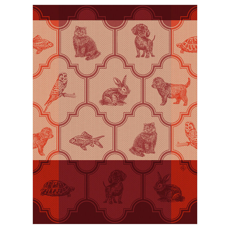 Torchon 80x60cm, Nos Acolytes Perruches, Le Jacquard Français