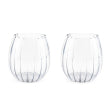 Lot de 2 verres à eau à effet plissé, couleur transparente, WD Lifestyle