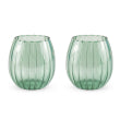 Lot de 2 verres à eau plissés, de couleur verte, WD Lifestyle